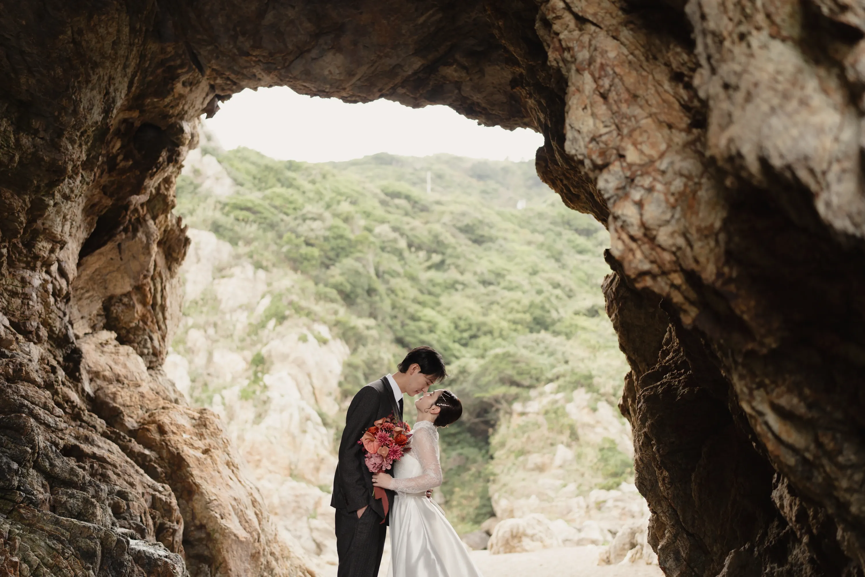 撮影場所が伊良湖岬のウェディングフォト