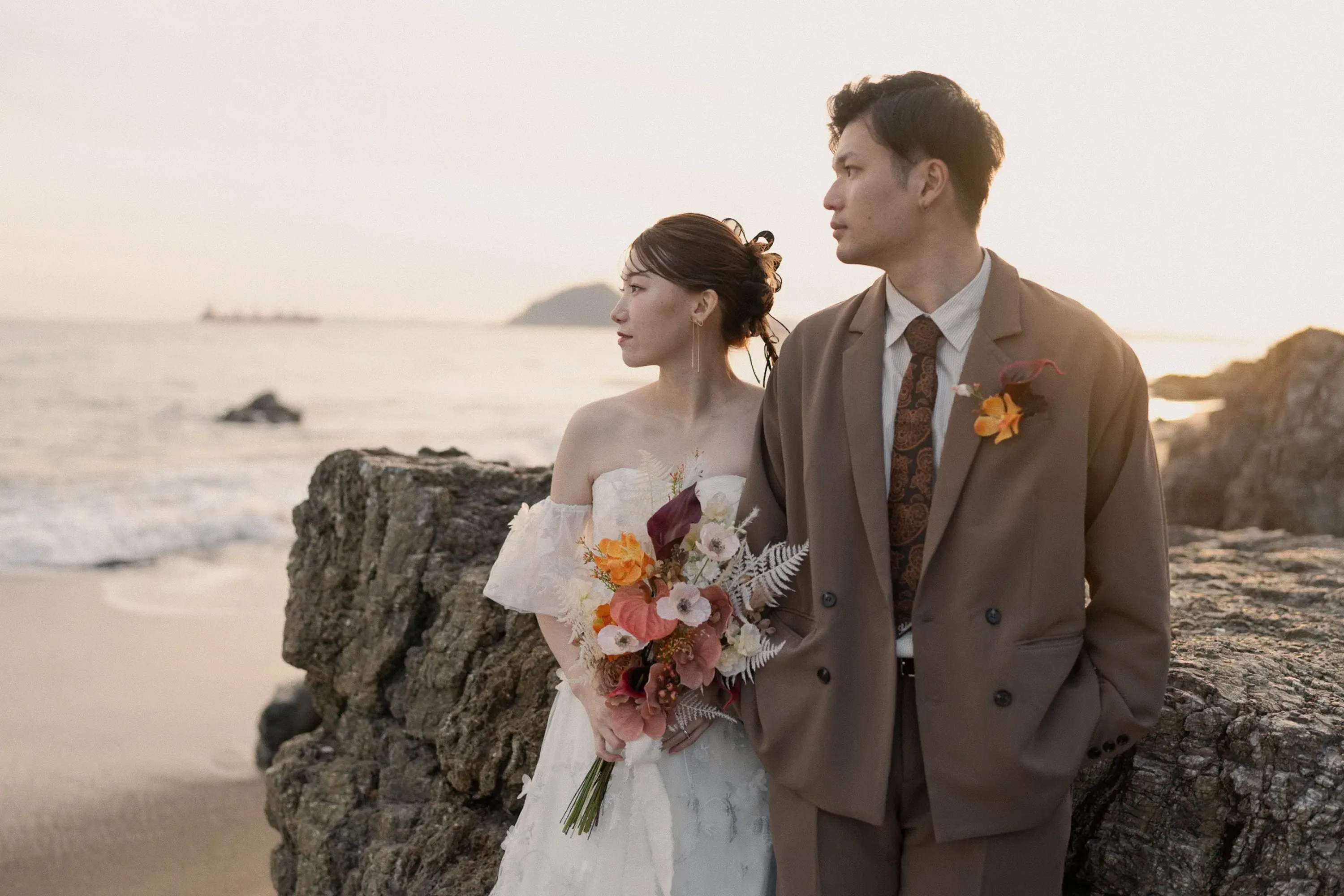 撮影場所が伊良湖岬のウェディングフォト