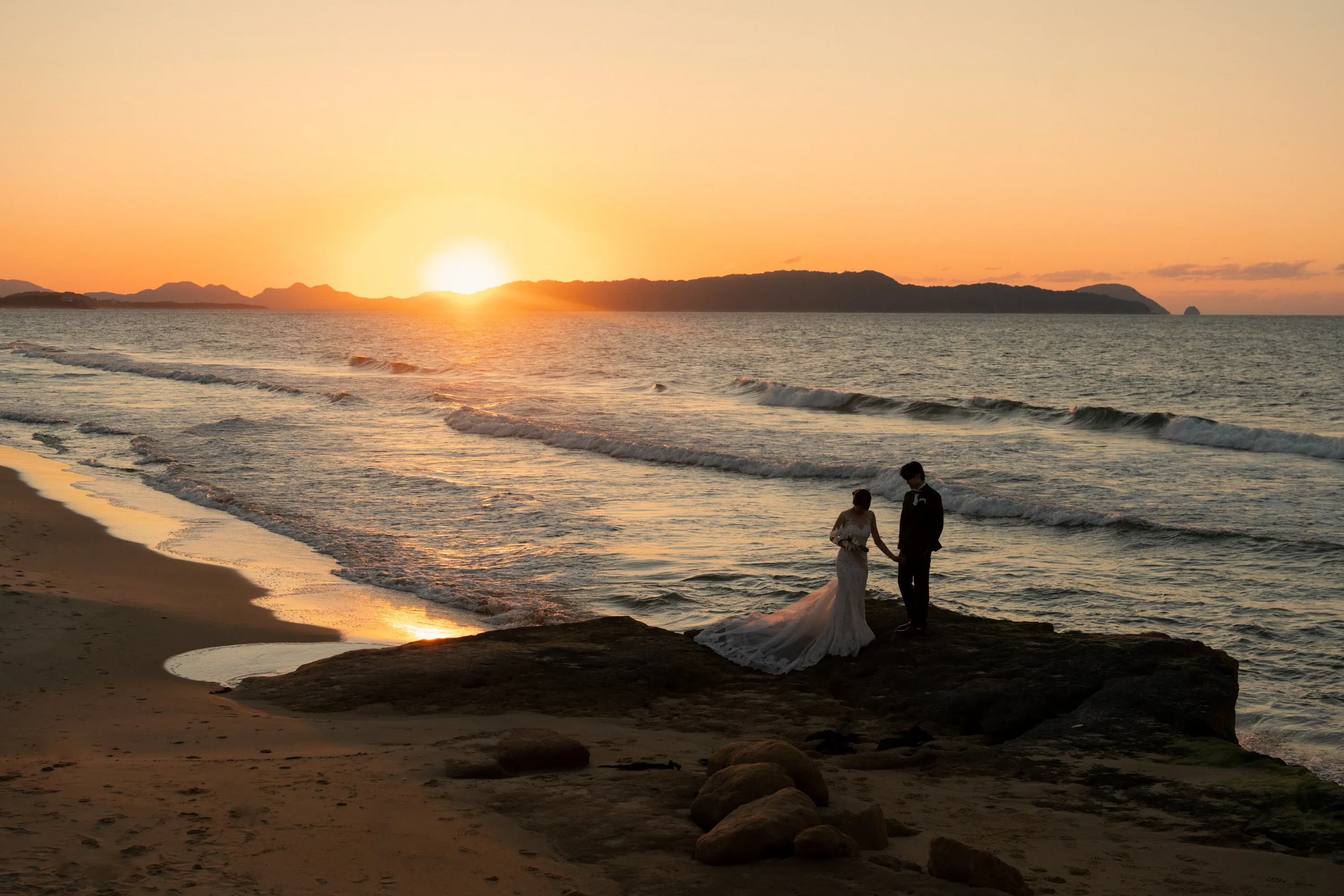 撮影場所が奈多のウェディングフォト